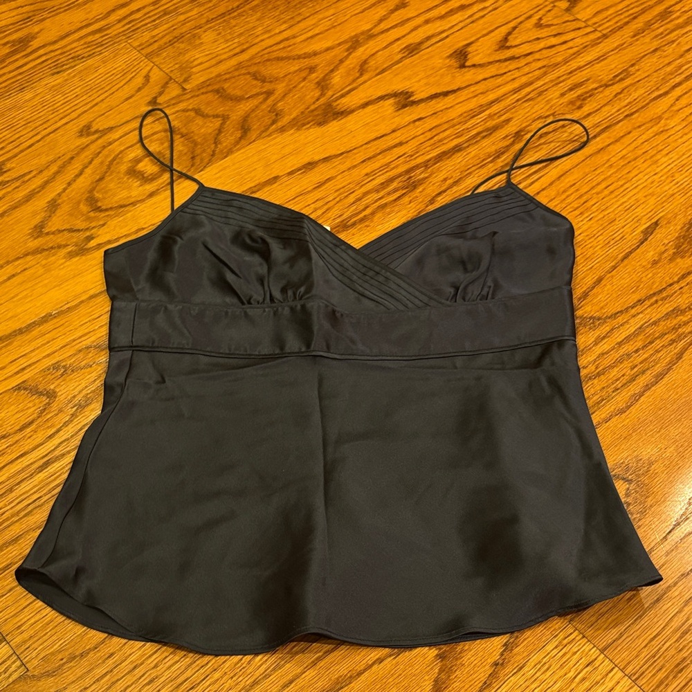 J Crew Woman’s Black Satin Camisole Top Size 4
